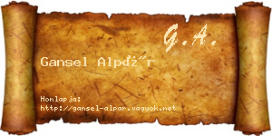 Gansel Alpár névjegykártya